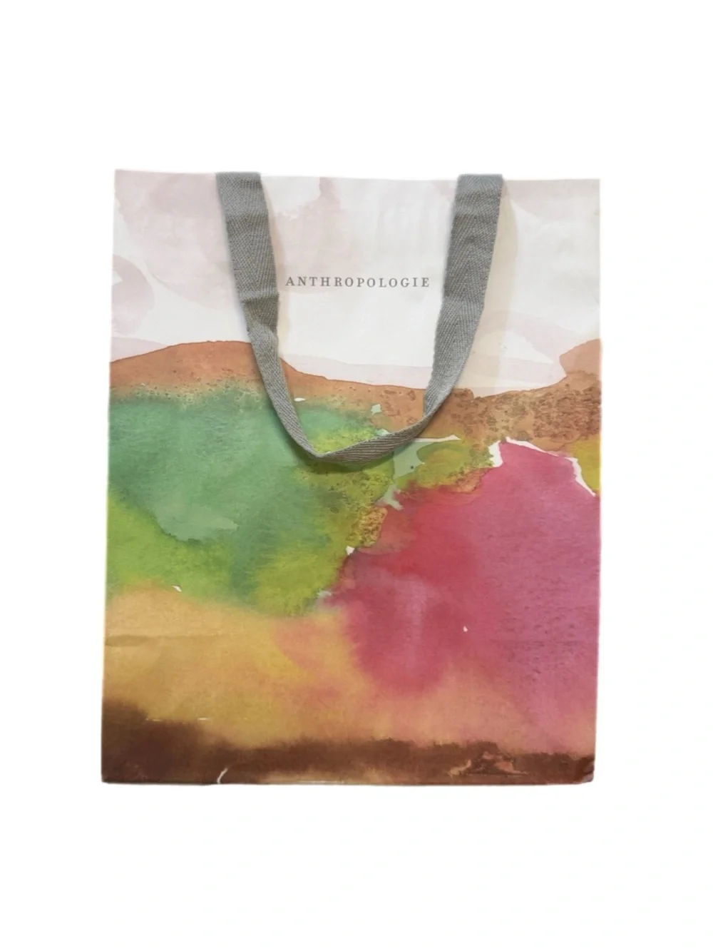 Anthropologie Colorful Watercolor Patterned Gift Bag